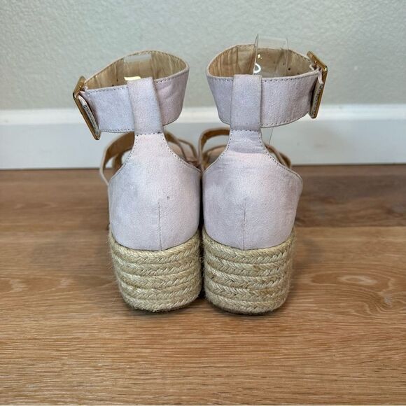Lulus Suede Powder Blush Espadrille Sandals - Picture 9 of 12